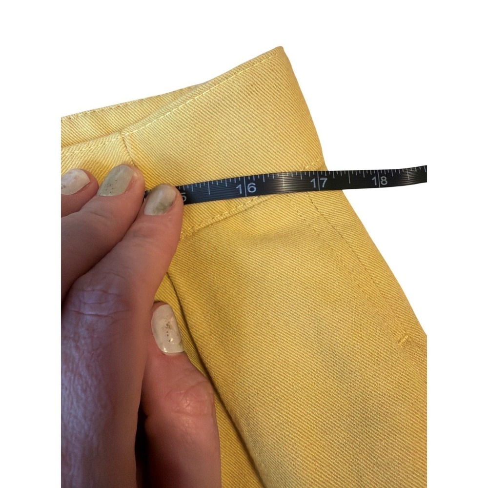 Chloe Pleated Cargo Shorts Mustard Yellow Cotton Linen Cinch Back Size 42 IT - Picture 10 of 11